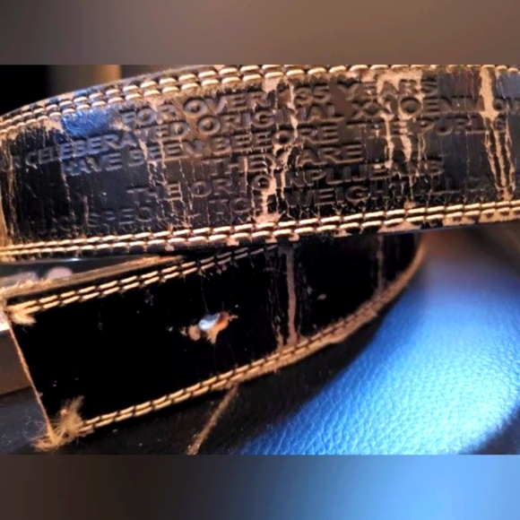 MYSTERIOUS ANTIQUE LEVI'S BAY STRAUSS BELT MENS SIZE SMALL - Picture 10 of 13